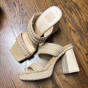Chic Cream Block Heel Sandals dolce vita